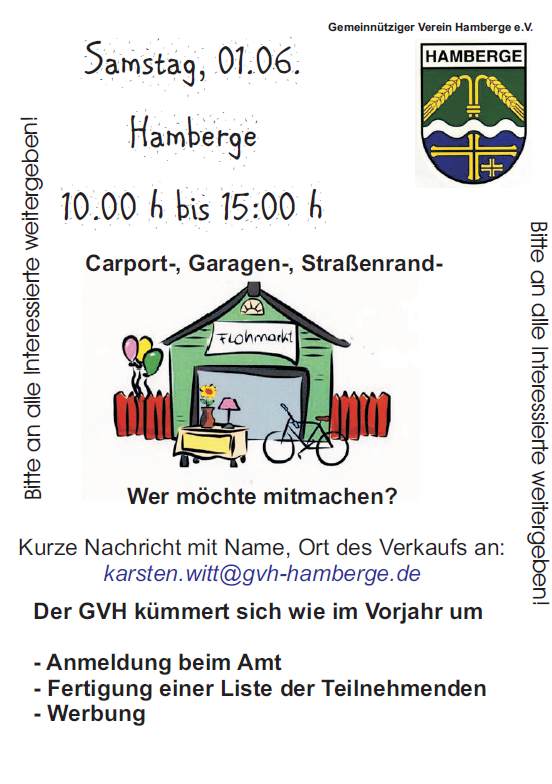 Garagenflohmarkt des Gemeinnützigen Vereins Hamberge e.V.